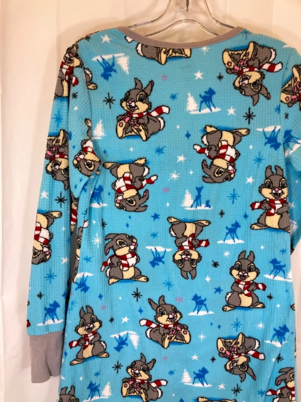 Disney Christmas Thumper Pajama Gown Sz L Juniors Long Sleeve All Over Print - Picture 10 of 14